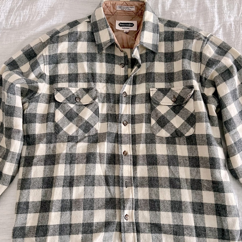 Buffalo Check Flannel - Gray/Cream; Large